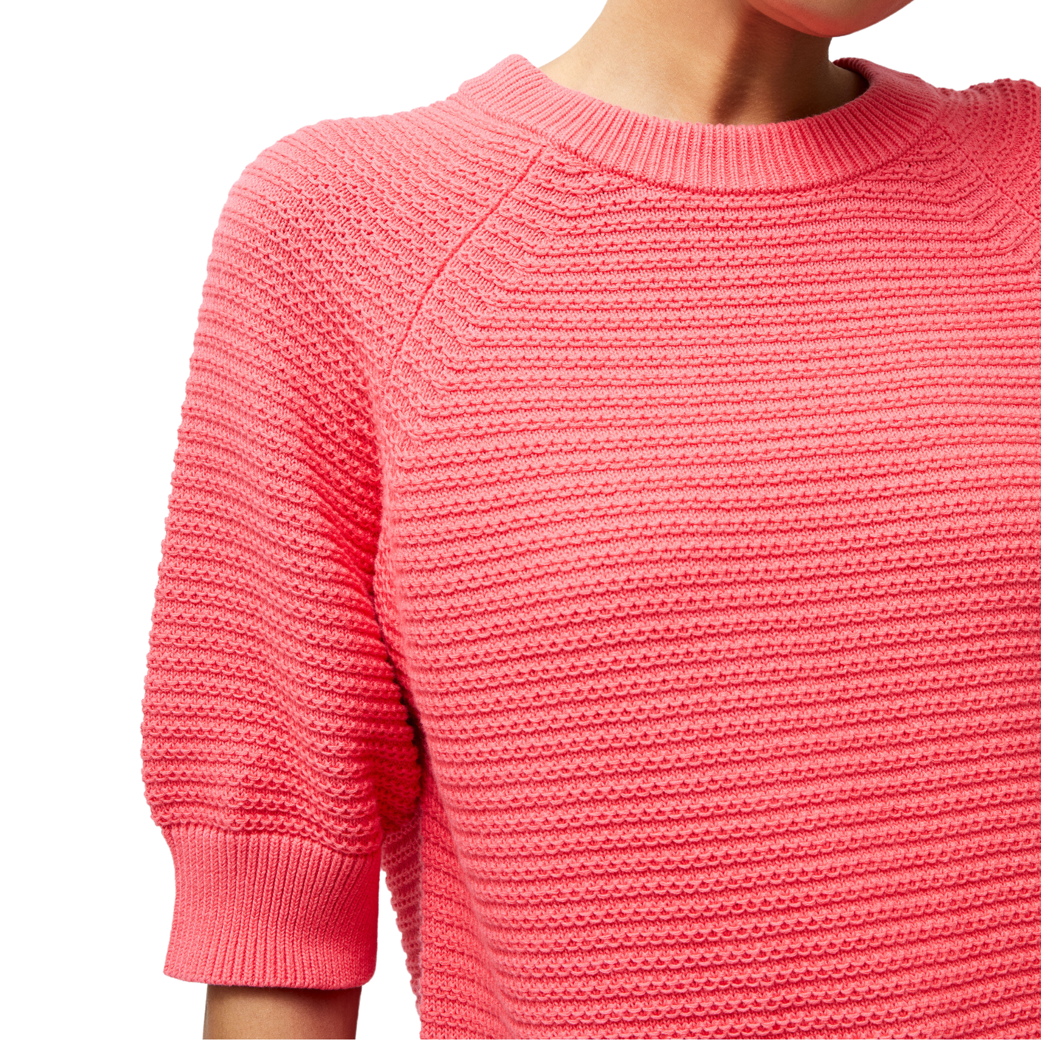 Womens French Connection Raspberry Pink Lily S/s Knit