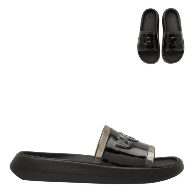 Womens Black Hilama Logo Slides