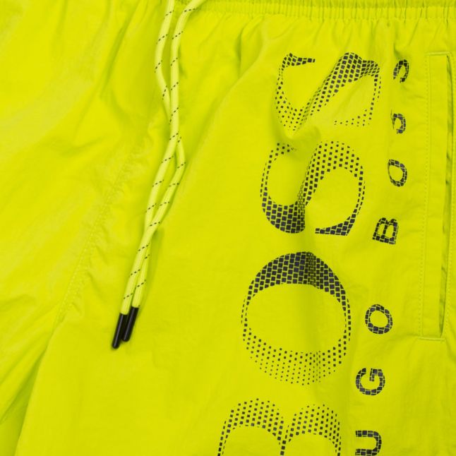 Mens Lime Octopus Side Logo Swim Shorts