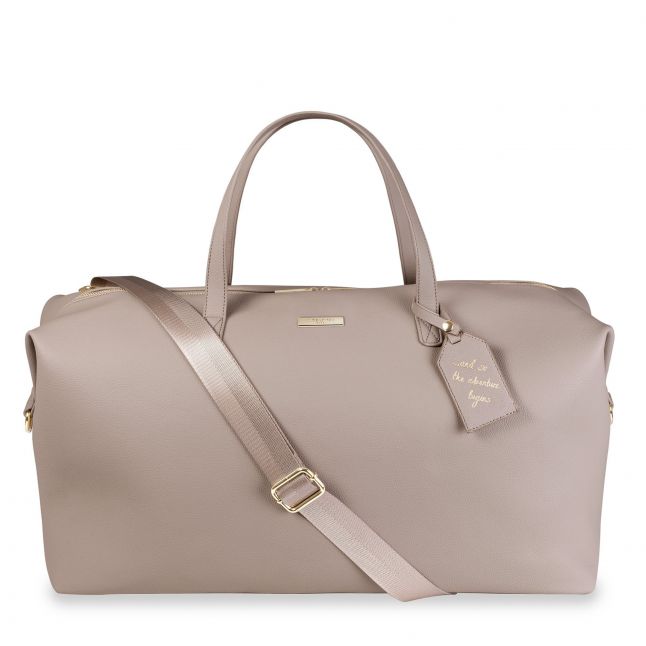 Womens Taupe Weekend Holdall Duffle Bag