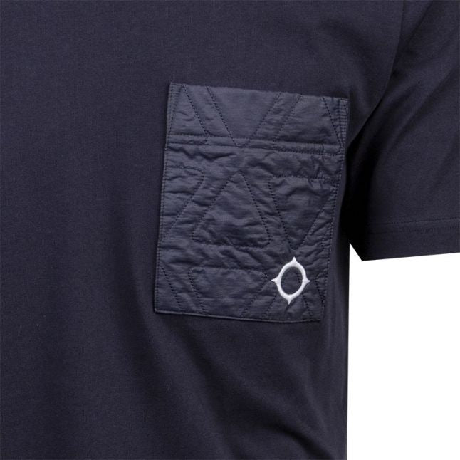 Mens Ink Navy Quilted Pocket S/s T Shirt