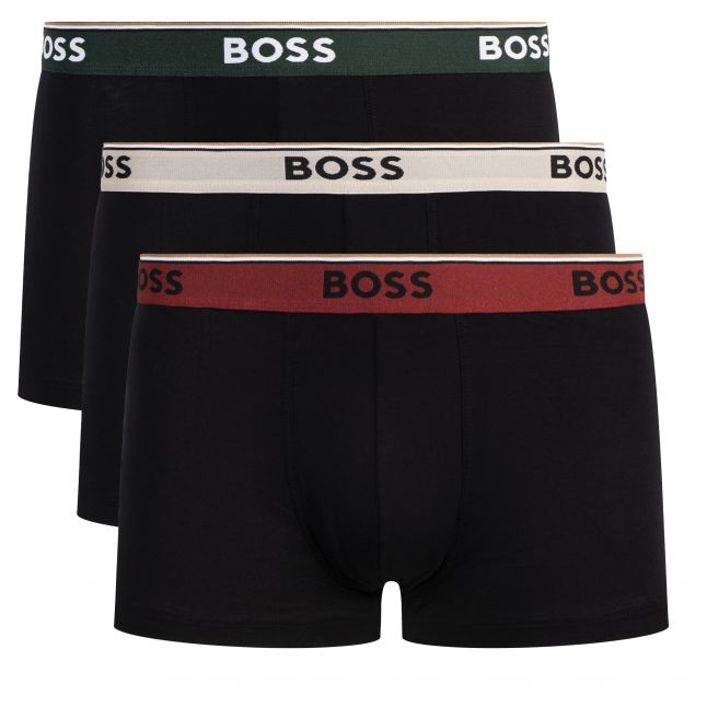 Mens Black/Multi 3PK Power Trunks