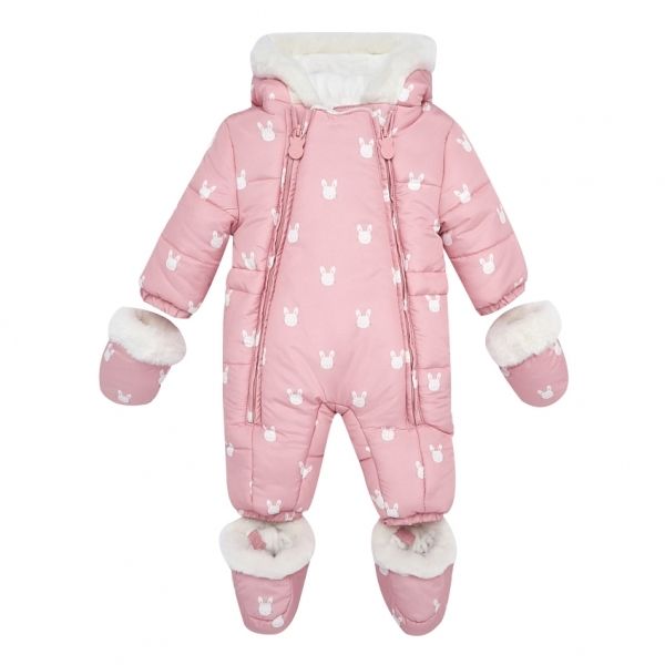 Baby Crystal Pink Bunny Snowsuit