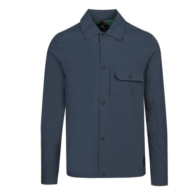 Mens Teal Nylon Overshirt