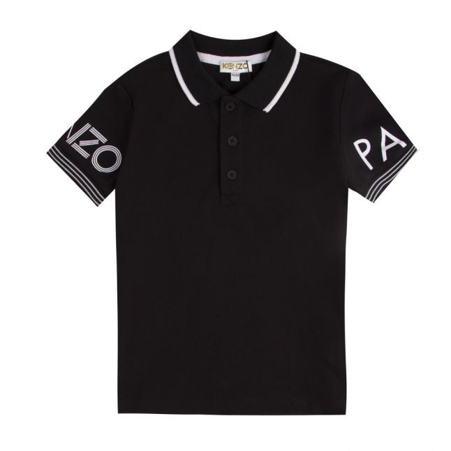 Junior Navy Logo S/s Polo Shirt