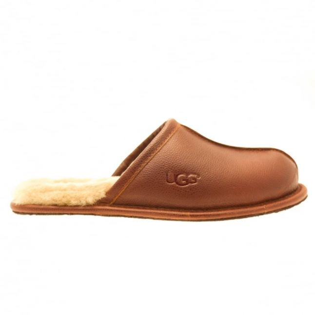 Mens Cognac Scuff Scotch Grain Slipper