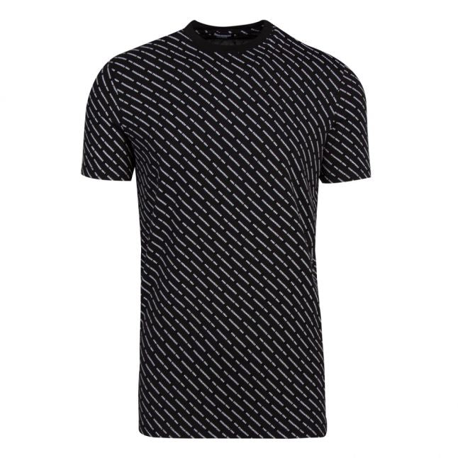 Mens Black Multi Print Logo S/s T Shirt