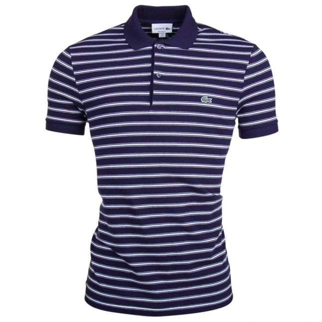 Mens Blue Chine & Flour S/s Striped Polo Shirt