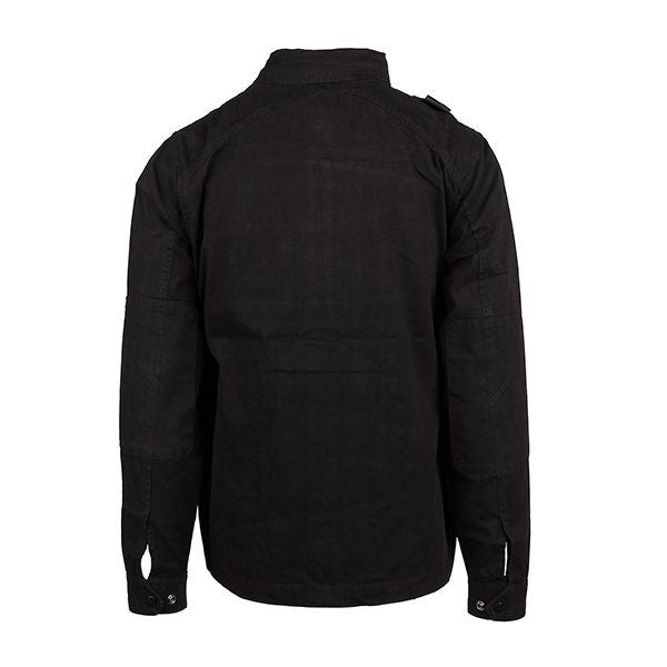 Mens Jet Black Zip Front Overshirt