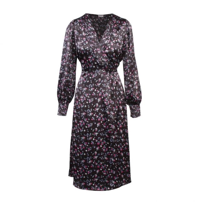 Womens Black Vidago Floral Midi Dress