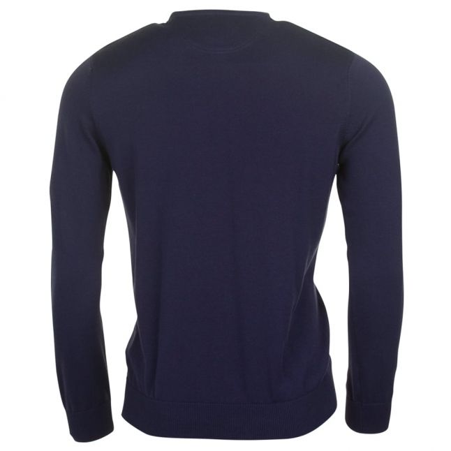 Mens Navy Branded Knitted Jumper