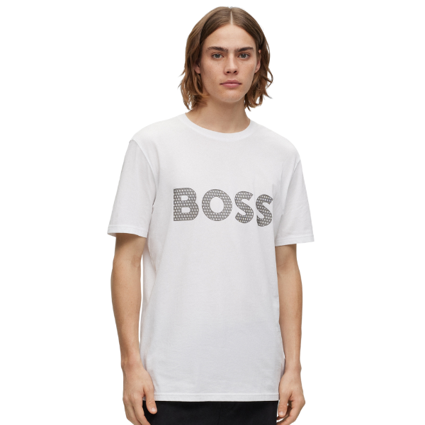 Mens White TeeBOSSRete S/s T Shirt