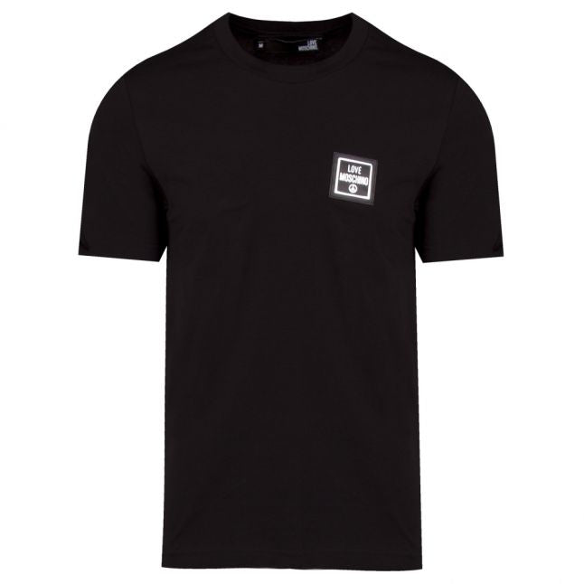 Mens Black Logo Badge Slim Fit S/s T Shirt