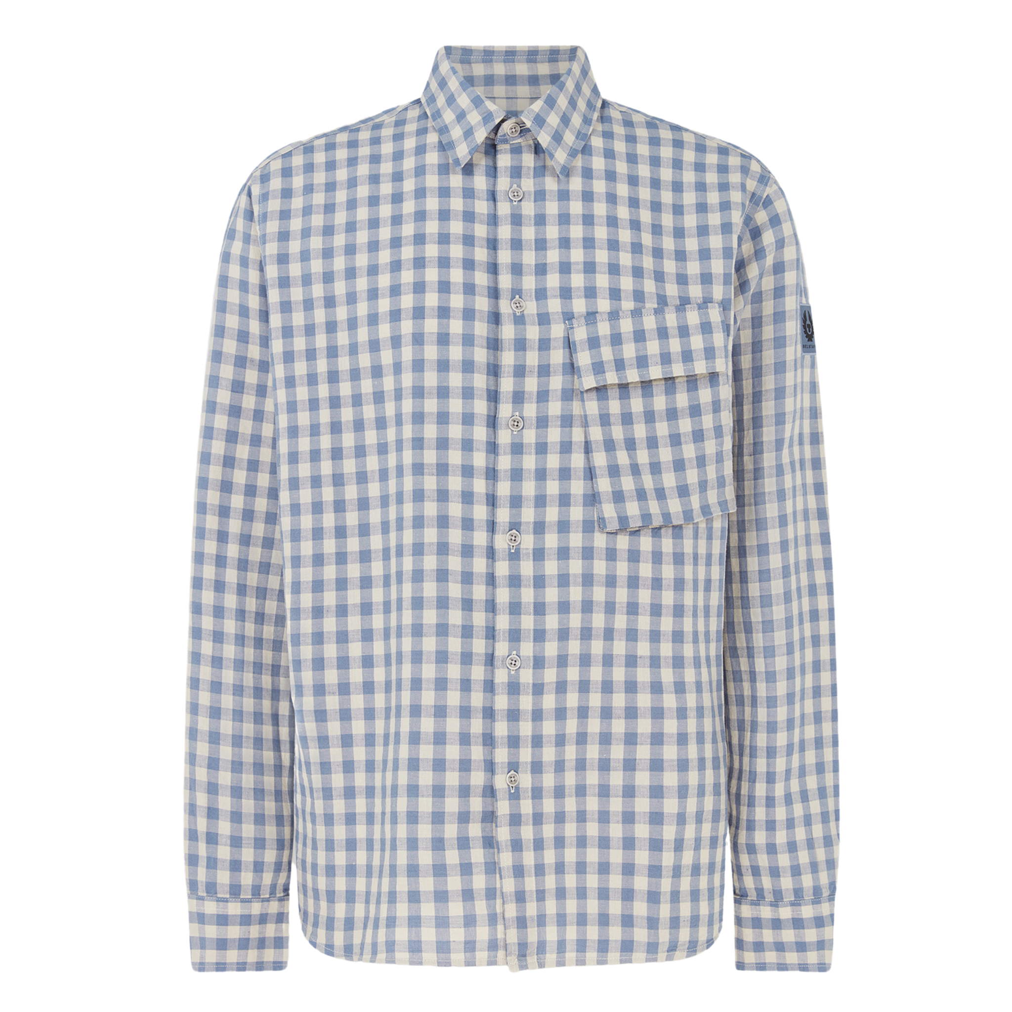 Mens Belstaff Blue Flint/Stone Scale Check L/s Shirt