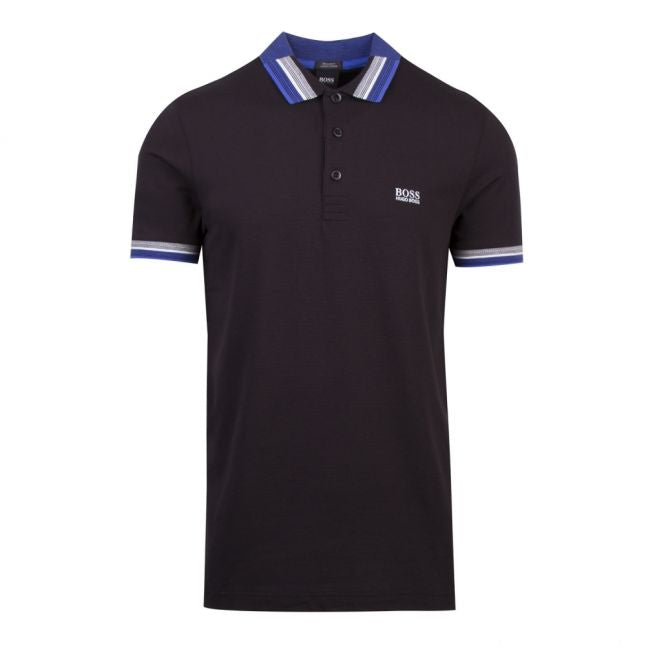 Athleisure Mens Black/Blue Paddy 1 Regular Fit S/s Polo Shirt