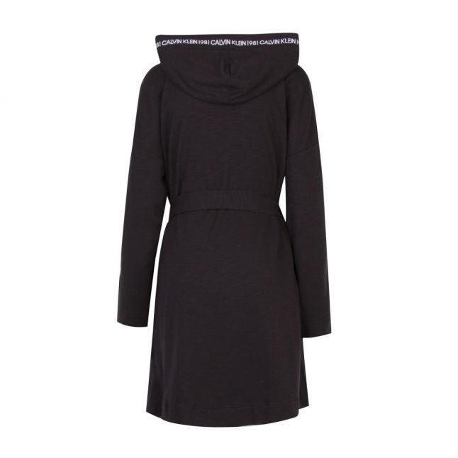 Womens Black Logo Tape Dressing Gown