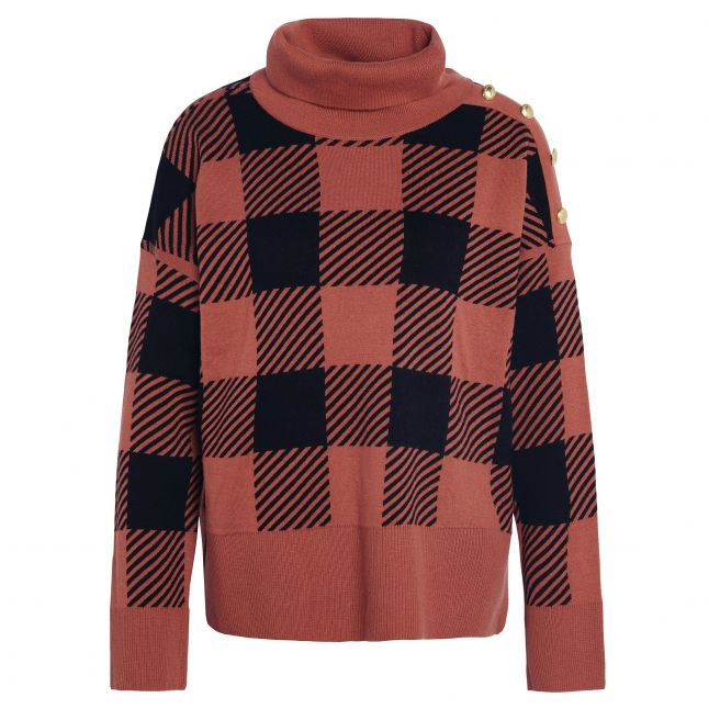 Womens Amaretto/Black Comet Check Knit Jumper