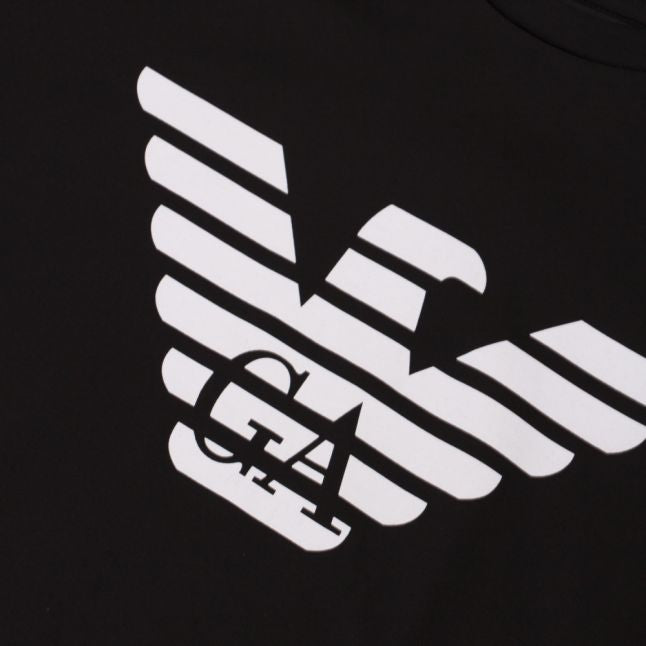 Mens Black Big Eagle Logo S/s T Shirt