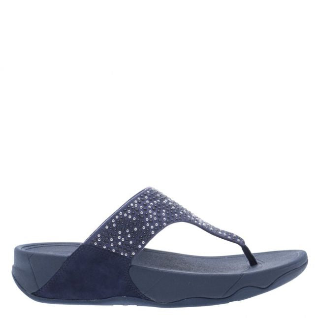 Womens Navy Lulu Popstud Toe-Post Sandals