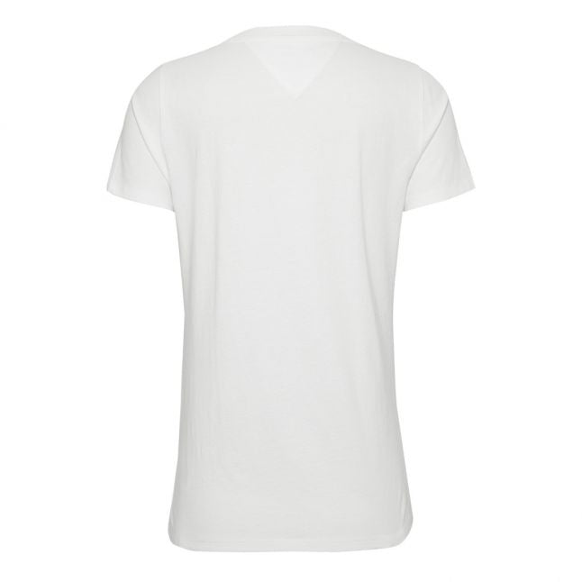 Womens Classic White Metallic Logo S/s T Shirt