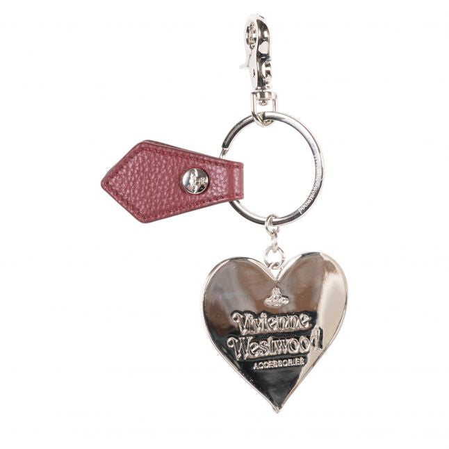 Womens Burgundy VW Mirror Heart Orb Keyring