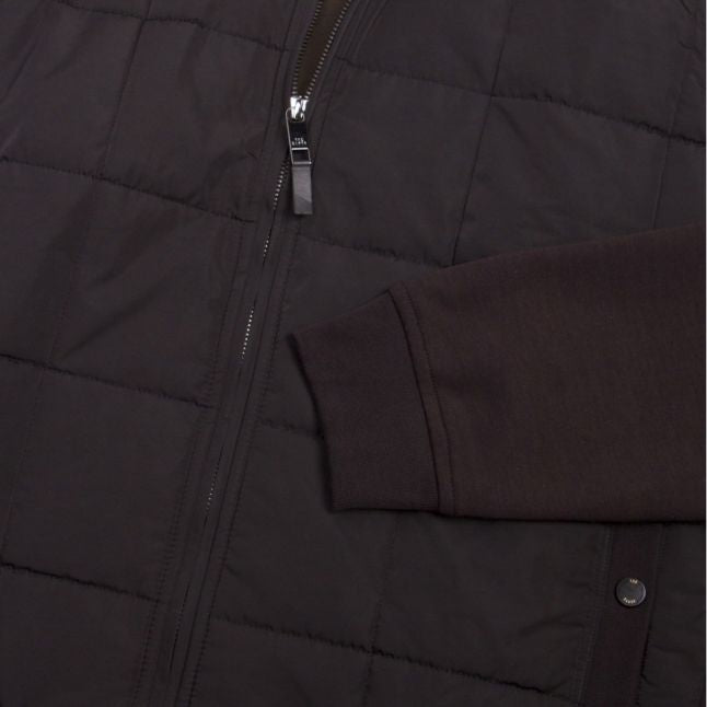 Mens Black Pasport Quilted Zip Through Sweat Jacket