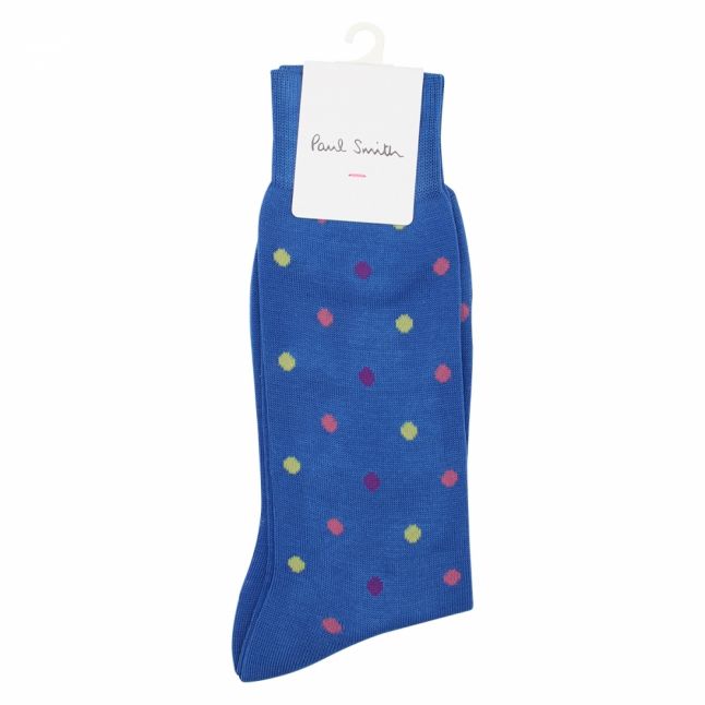 Mens Cobalt Blue Tiny Dot Socks