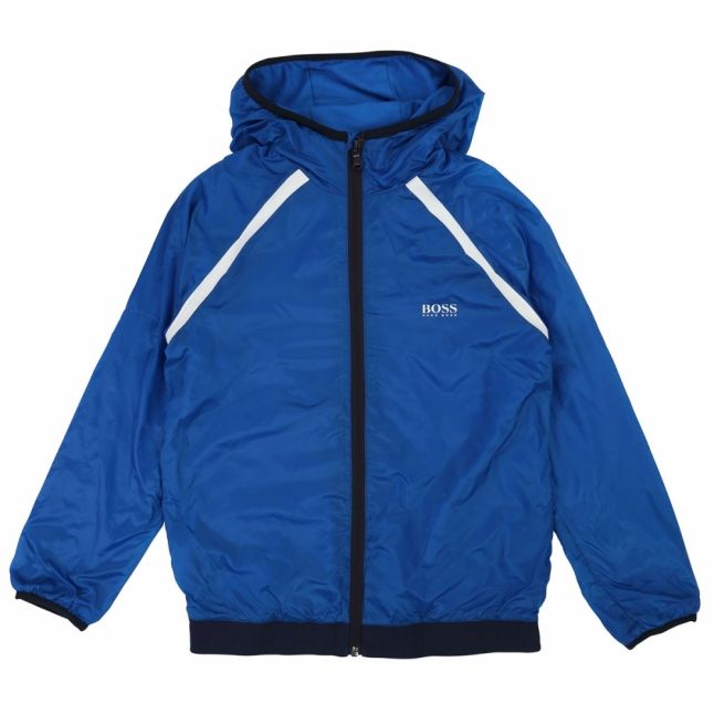 Boys Blue Logo Hood Windbreaker Jacket