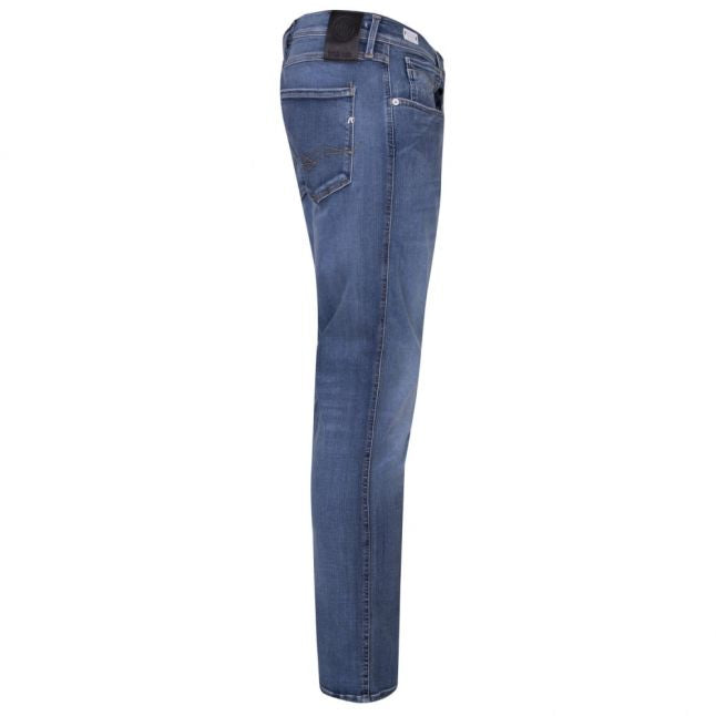 Mens Blue Wash Anbass Hyperflex Slim Jeans