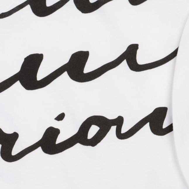 Womens White Script Logo S/s T Shirt