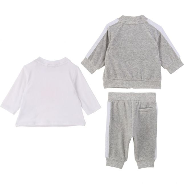 Baby Light Grey Marl Soft 3 Piece Tracksuit Set