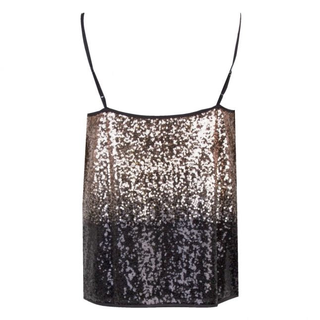 Womens Black/Gold Vielvia Sequin Cami Top