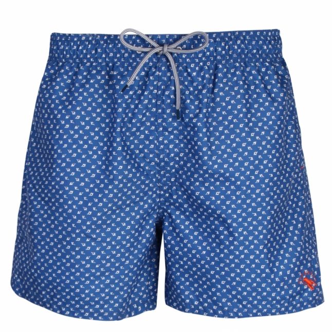 Mens Bright Blue Suspect Print Swim Shorts