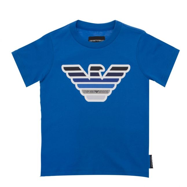 Boys Navy Branded Chest S/s T Shirt