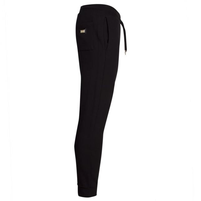 Mens Black Logo Badge Sweat Pants