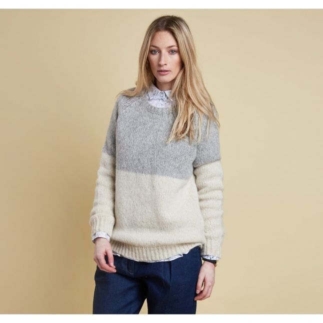 Heritage Womens Light Grey Helen Crew Knit Jumper