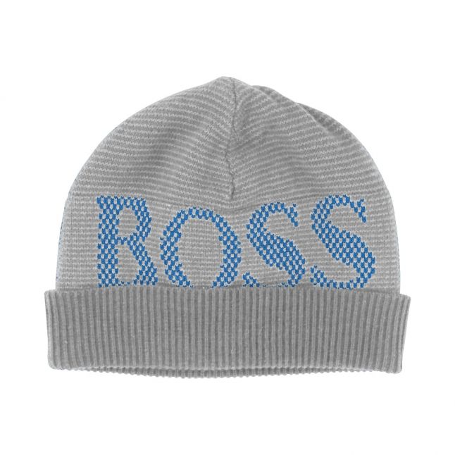 Boys Grey Branded Knitted Hat