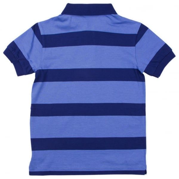 Boys Wave Blue Striped S/s Polo Shirt