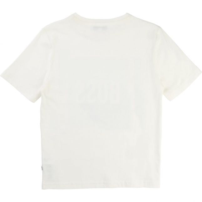 Boys White Chest Logo Print S/s T Shirt