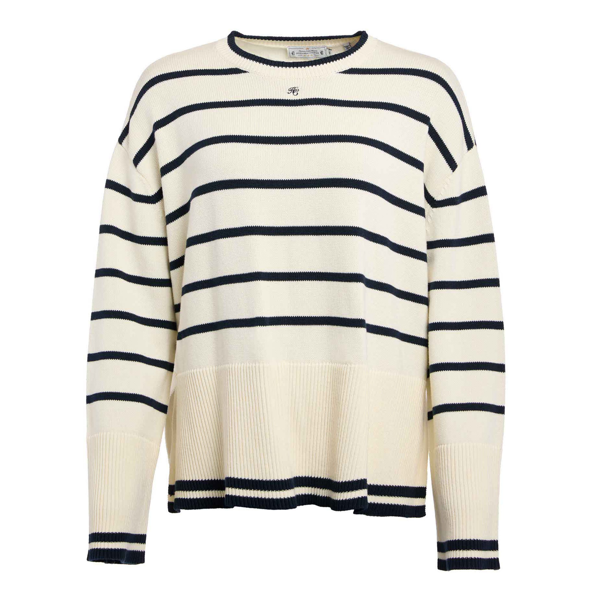 Womens Holland Cooper Natural Stripe Antonia Crew Neck Knit