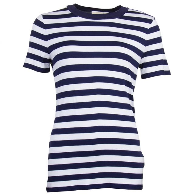 Womens True Navy Striped S/s Tee Shirt