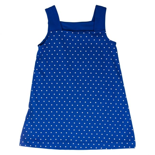 Girls Blue Embroidered Flowers Dress