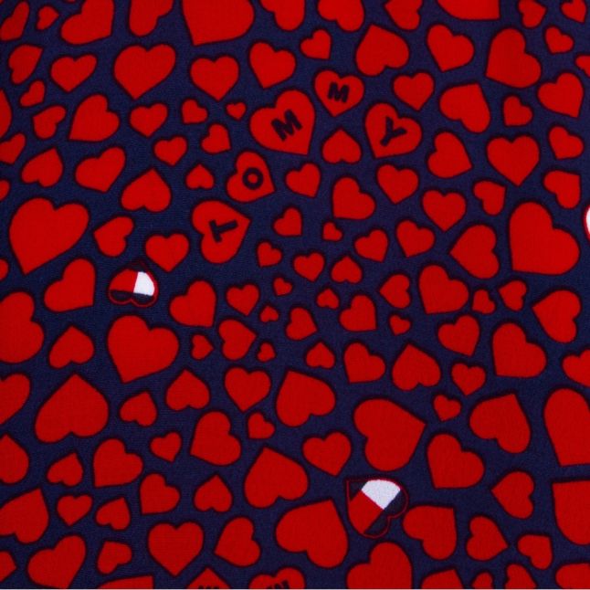 Womens Red Heart Print S/s T Shirt