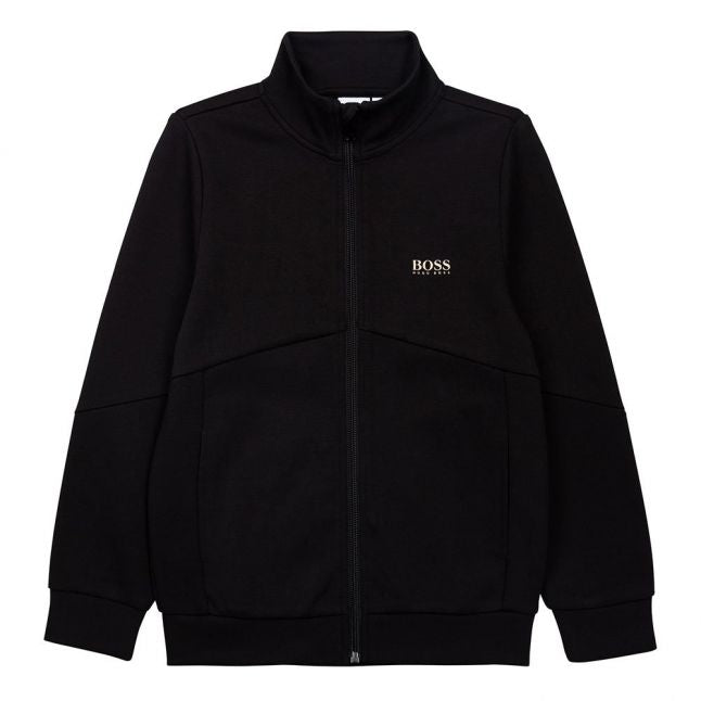 Boys Black Gold Pixel Zip Through Sweat Jacket