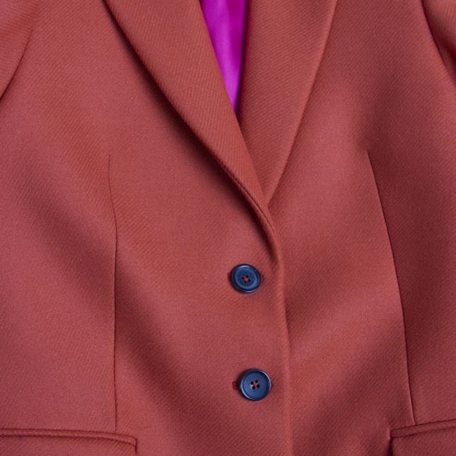 Womens Orange Epsom Wool Coat