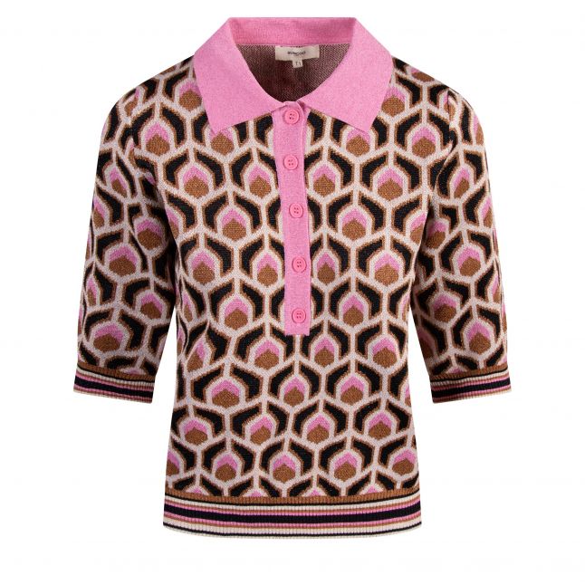 Womens Rose Multi Palmer Printed Knit Polo