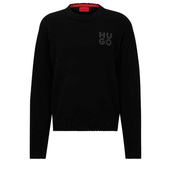 Mens Black San Cassio-L Crew Knit