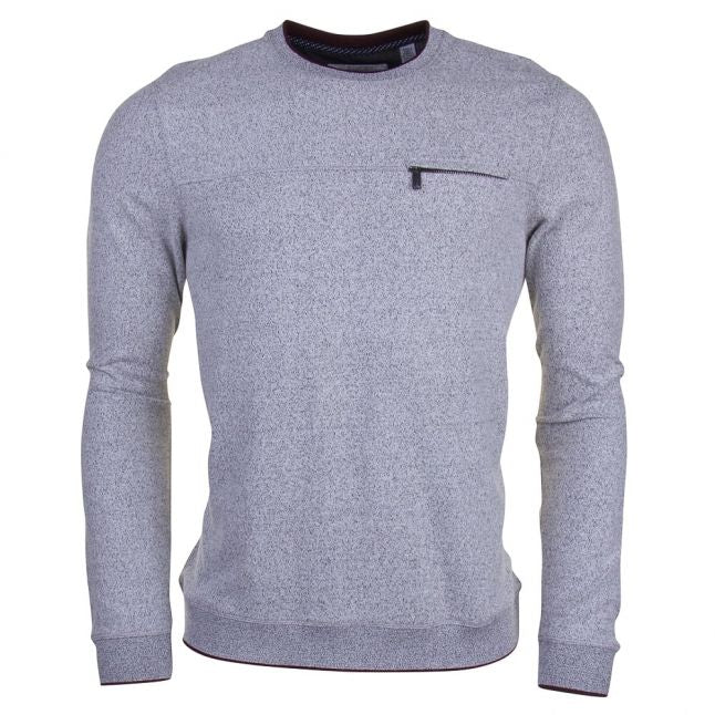 Mens Grey Malibo Crew Knitted Jumper