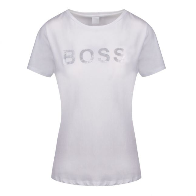 Casual Womens White Tepaper Branded S/s T Shirt