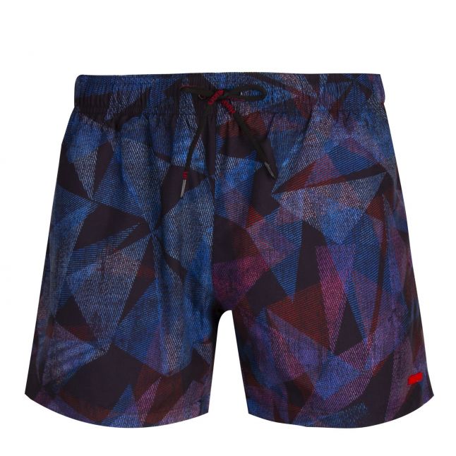 HUGO Mens Black Naxos Printed Swim Shorts